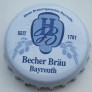 Kronkorken Becher Bräu Deutschland 2015 2010er weiß HB Becher Bräu Bayreuth seit 1781 älteste Brauereigaststätte Bayreuths