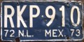 Nummernschilder / Kfz-Kennzeichen Mexiko 1972 1970er Nuevo Leon
