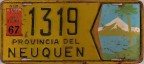 Nummernschilder / Kfz-Kennzeichen Argentinien 1963 1960er Neuquen