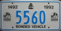 Nummernschilder / Kfz-Kennzeichen Bahamas 1992 1990er Bonded