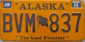 Nummernschilder / Kfz-Kennzeichen USA 1982 1980er Alaska AK