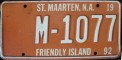 Nummernschilder / Kfz-Kennzeichen Niederländische Antillen 1992 1990er St. Maarten