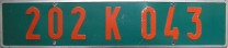 Nummernschilder / Kfz-Kennzeichen Zentralafrikanische Republik 1976 1970er CC