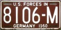 Nummernschilder / Kfz-Kennzeichen Deutschland 1960 1960er US