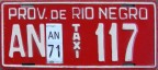 Nummernschilder / Kfz-Kennzeichen Argentinien 1968 1960er Rio Negro