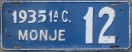 Nummernschilder / Kfz-Kennzeichen Argentinien 1935 1930er Santa Fe