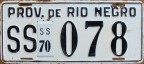 Nummernschilder / Kfz-Kennzeichen Argentinien 1968 1960er Rio Negro
