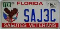 Nummernschilder / Kfz-Kennzeichen USA 1987 1980er Florida FL