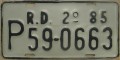 Nummernschilder / Kfz-Kennzeichen Dominikanische Republik 1985 1980er