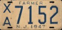 Nummernschilder / Kfz-Kennzeichen USA 1947 1940er New Jersey NJ