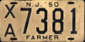 Nummernschilder / Kfz-Kennzeichen USA 1947 1940er New Jersey NJ