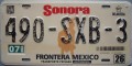 Nummernschilder / Kfz-Kennzeichen Mexiko 2005 2000er Sonora Front