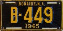 Nummernschilder / Kfz-Kennzeichen Niederländische Antillen 1965 1960er Bonaire