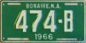 Nummernschilder / Kfz-Kennzeichen Niederländische Antillen 1966 1960er Bonaire