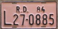 Nummernschilder / Kfz-Kennzeichen Dominikanische Republik 1984 1980er