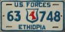 Nummernschilder / Kfz-Kennzeichen Äthiopien 1960 1960er US
