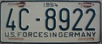 Nummernschilder / Kfz-Kennzeichen Deutschland 1954 1950er US