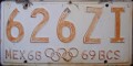 Nummernschilder / Kfz-Kennzeichen Mexiko 1968 1960er Baja California Sur