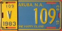 Nummernschilder / Kfz-Kennzeichen Aruba 1983 1980er Aruba