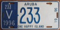 Nummernschilder / Kfz-Kennzeichen Aruba 1996 1990er Aruba
