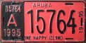 Nummernschilder / Kfz-Kennzeichen Aruba 1995 1990er Aruba