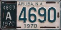 Nummernschilder / Kfz-Kennzeichen Aruba 1970 1970er Aruba