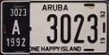 Nummernschilder / Kfz-Kennzeichen Aruba 1992 1990er Aruba