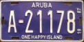 Nummernschilder / Kfz-Kennzeichen Aruba 1987 1980er Aruba