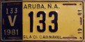 Nummernschilder / Kfz-Kennzeichen Aruba 1981 1980er Aruba