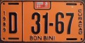 Nummernschilder / Kfz-Kennzeichen Niederländische Antillen 1989 1980er Curacao Bon Bini
