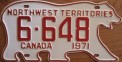 Nummernschilder / Kfz-Kennzeichen Kanada 1971 1970er Northwest Territories
