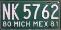 Nummernschilder / Kfz-Kennzeichen Mexiko 1980 1980er Michoacan