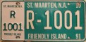 Nummernschilder / Kfz-Kennzeichen Niederländische Antillen 1991 1990er St. Maarten