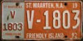 Nummernschilder / Kfz-Kennzeichen Niederländische Antillen 1992 1990er St. Maarten