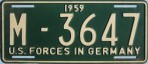 Nummernschilder / Kfz-Kennzeichen Deutschland 1959 1950er US