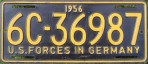 Nummernschilder / Kfz-Kennzeichen Deutschland 1956 1950er US