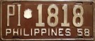 Nummernschilder / Kfz-Kennzeichen Philippinen 1958 1950er