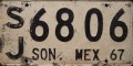 Nummernschilder / Kfz-Kennzeichen Mexiko 1966 1960er Sonora
