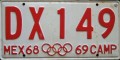 Nummernschilder / Kfz-Kennzeichen Mexiko 1968 1960er Campeche