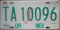 Nummernschilder / Kfz-Kennzeichen Mexiko 1998 1990er Quintana Roo