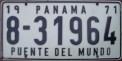 Nummernschilder / Kfz-Kennzeichen Panama 1971 1970er