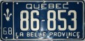 Nummernschilder / Kfz-Kennzeichen Kanada 1968 1960er Quebec