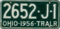 Nummernschilder / Kfz-Kennzeichen USA 1956 1950er Ohio OH