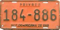 Nummernschilder / Kfz-Kennzeichen Dominikanische Republik 1981 1980er