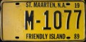 Nummernschilder / Kfz-Kennzeichen Niederländische Antillen 1989 1980er St. Maarten