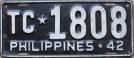 Nummernschilder / Kfz-Kennzeichen Philippinen 1942 1940er Govern