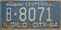 Nummernschilder / Kfz-Kennzeichen Philippinen 1964 1960er Iloilo