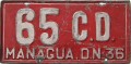 Nummernschilder / Kfz-Kennzeichen Nicaragua 1936 1930er CD