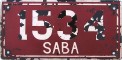 Nummernschilder / Kfz-Kennzeichen Niederländische Antillen 1962 1960er Saba