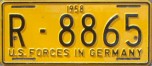 Nummernschilder / Kfz-Kennzeichen Deutschland 1958 1950er US